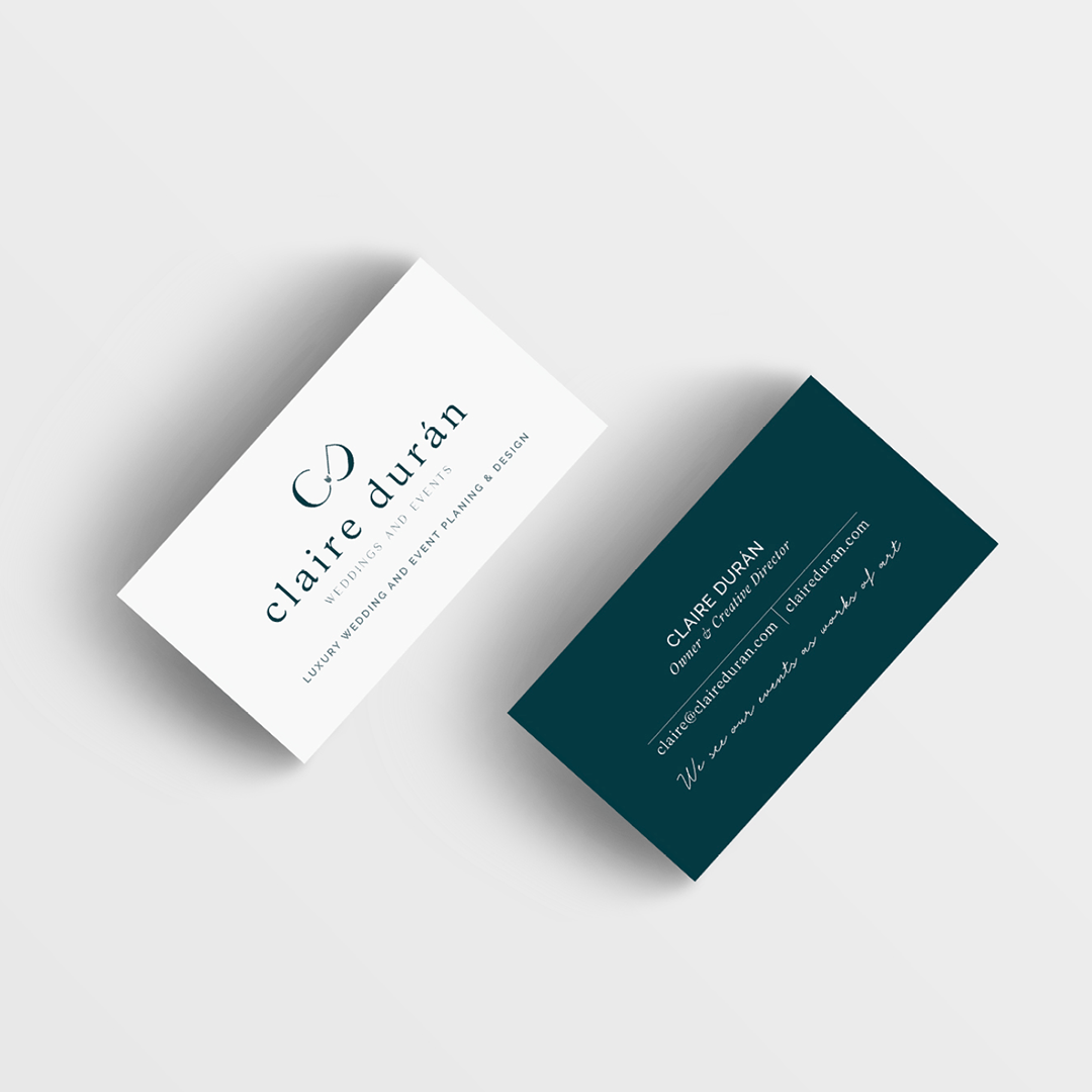 claire duran business card design